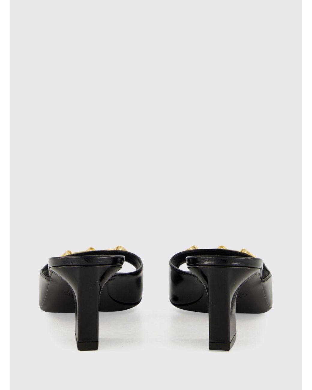 Gucci Black Signora Brushed Calfskin Mules With Horsebit Detail And Mid Heel