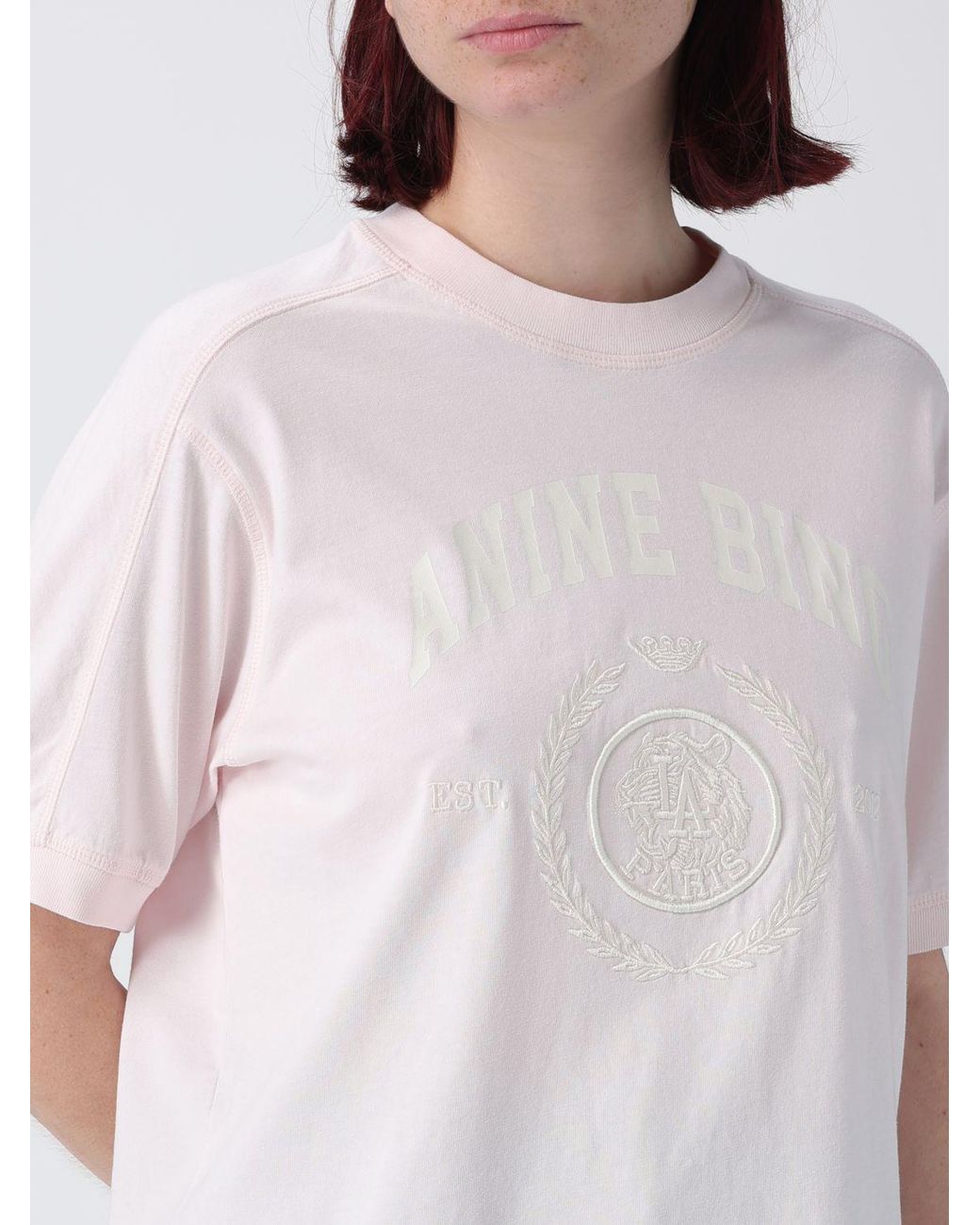 Anine Bing White Logo Cotton T-Shirt