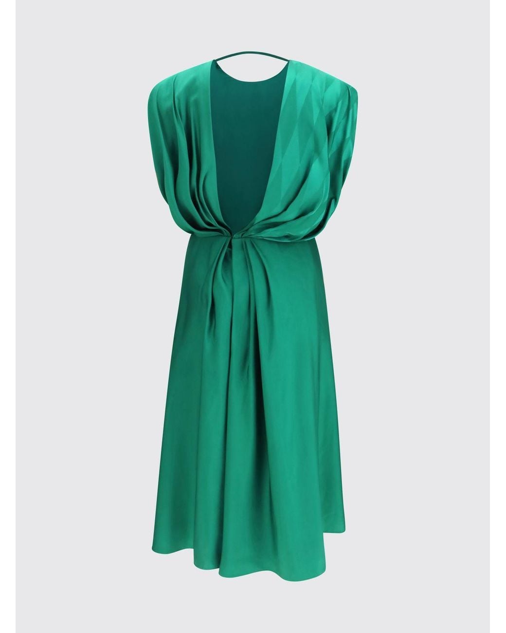 Versace Green Sleeveless Asymmetrical Midi Dress