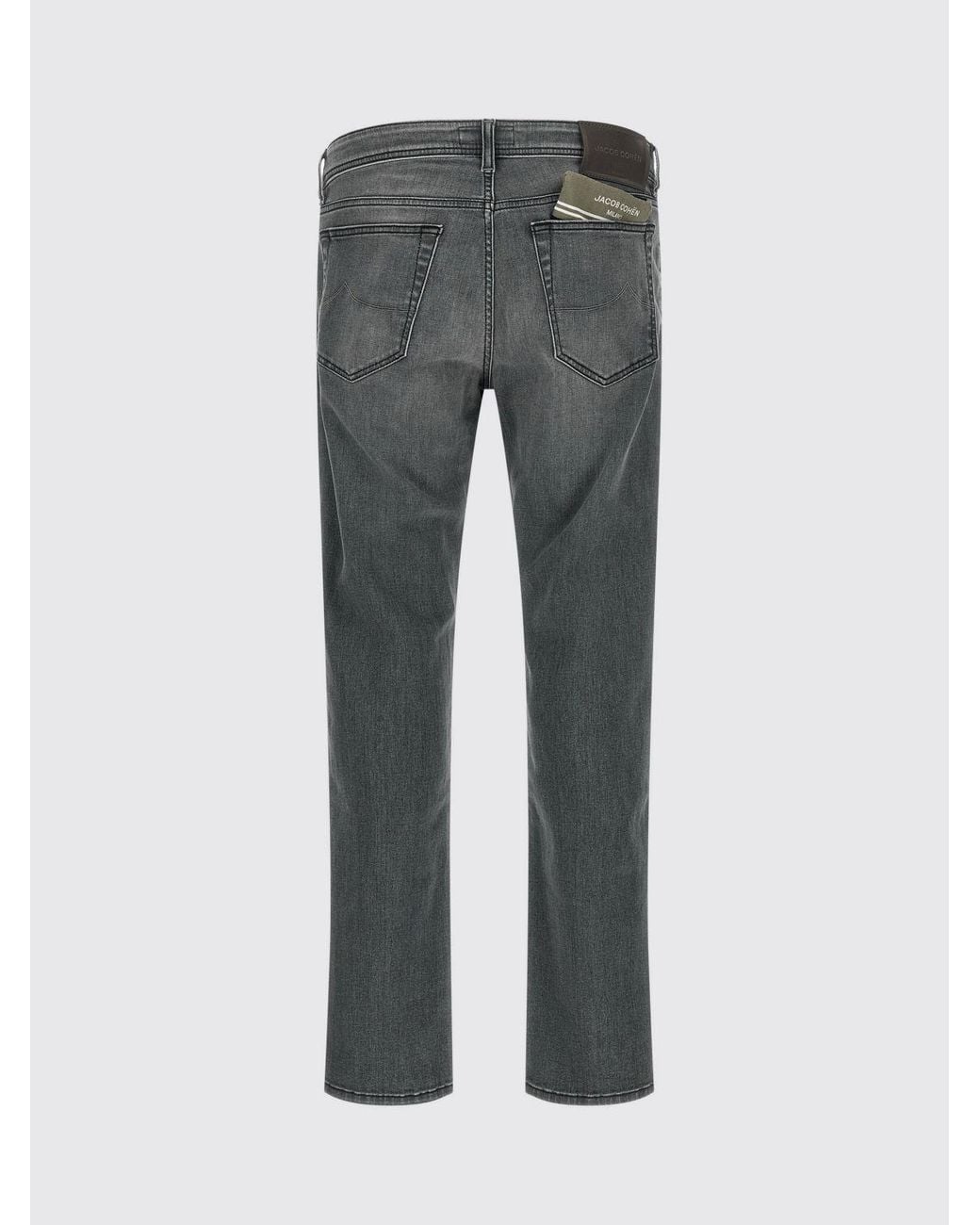 Jacob Cohen Gray Skinny Fit Five-Pocket Stretch Cotton Denim Jeans for men