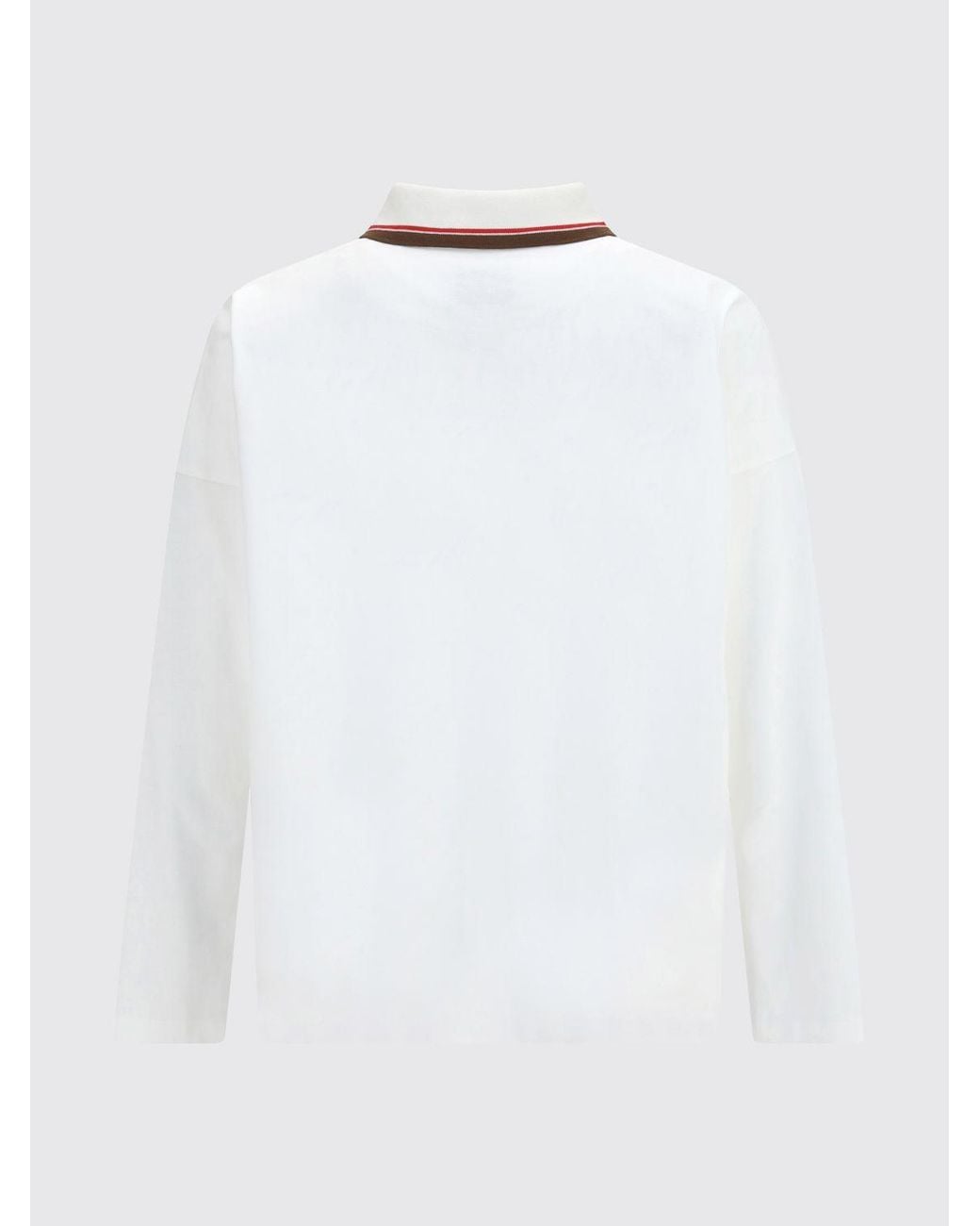 Vivienne Westwood White Long-Sleeved Cotton Polo Shirt With Embroidered Orb Logo for men