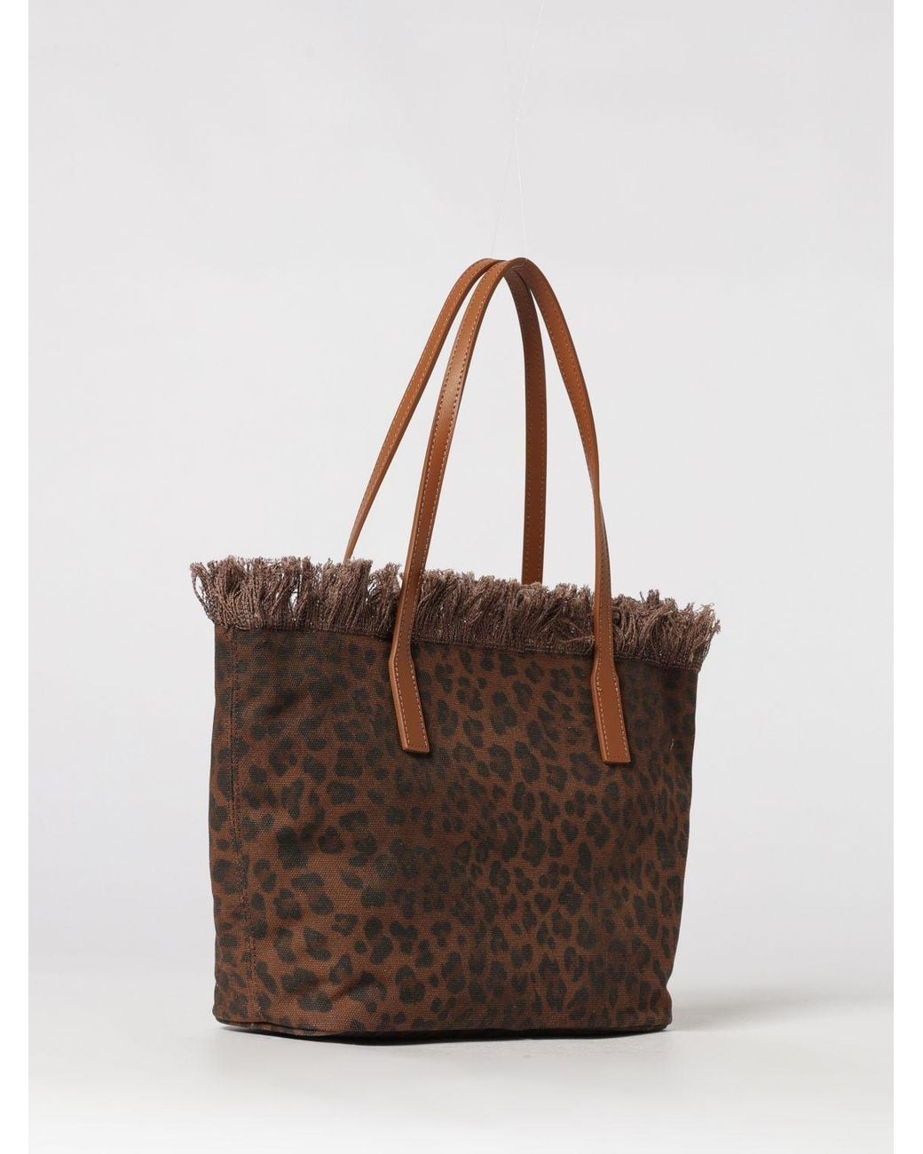 Mc2 Saint Barth Brown Cotton Bag With Embroidered Logo