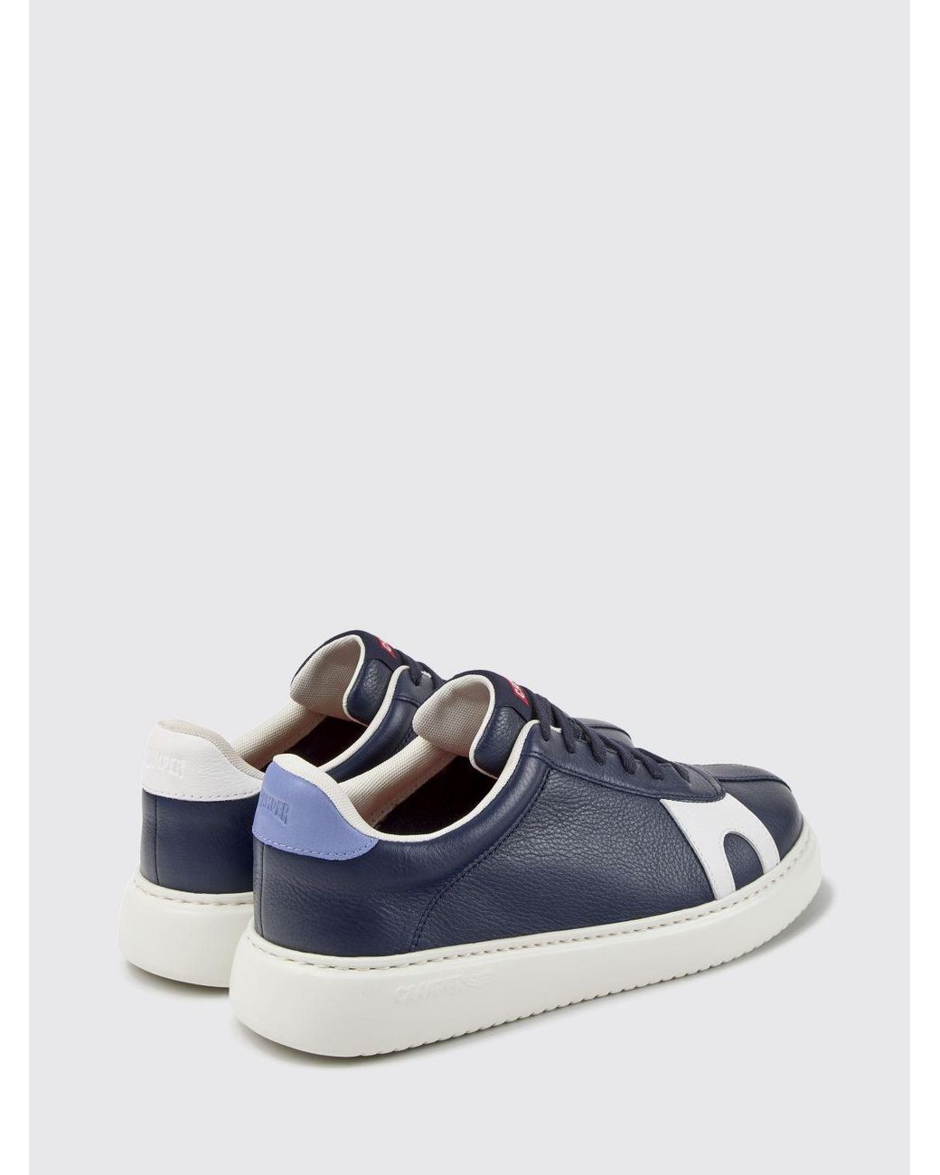 Camper Blue Twins Low-Top Smooth Leather Trainers With Contrasting Logo for men