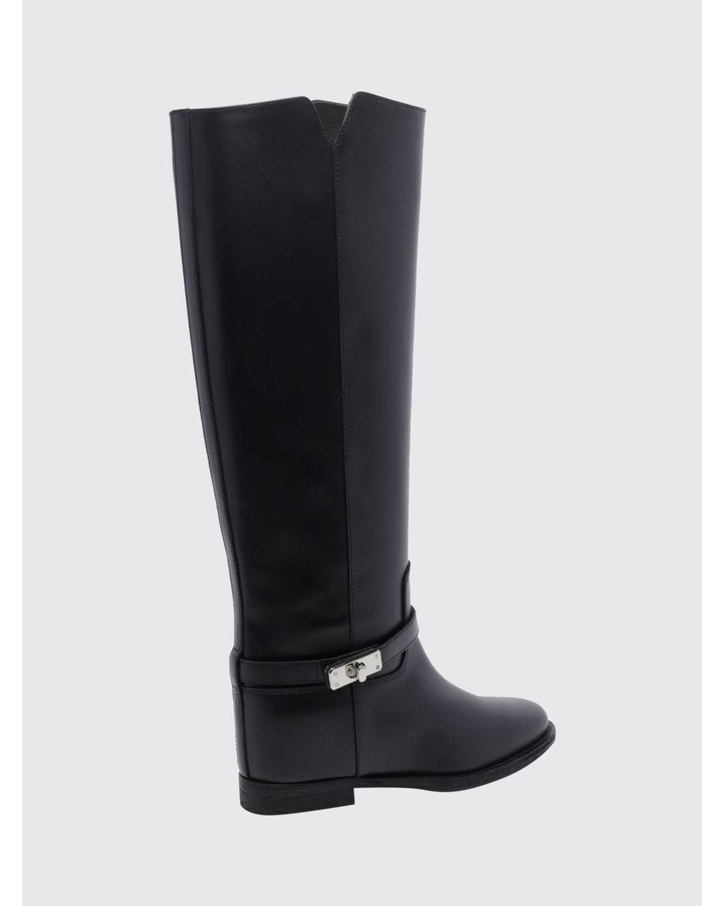 Via Roma 15 Blue Knee-High Wedge Boots