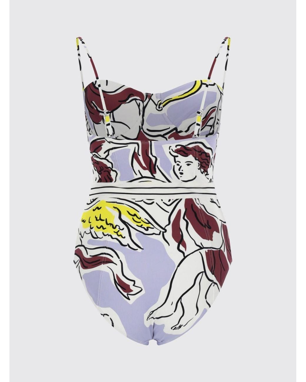 Tory Burch Purple Printed Polyamide One Piece Swimsuit