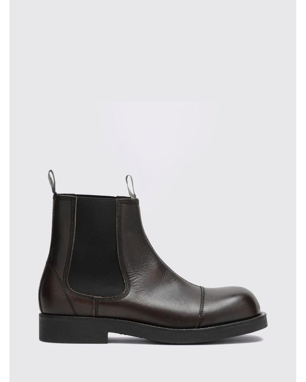 MM6 by Maison Margiela Black Calf Leather Chelsea Boots With Signature Stitch Logo for men