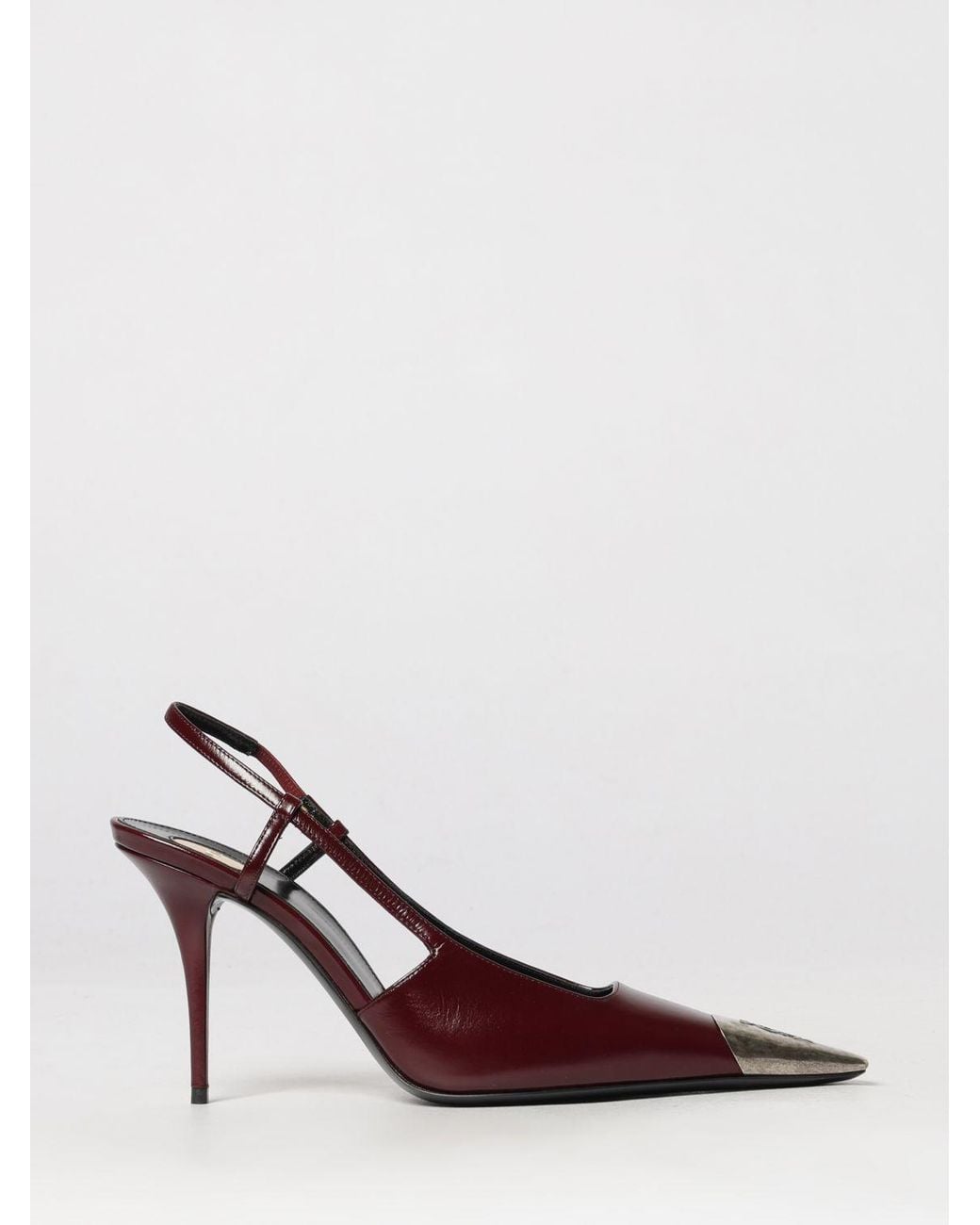 Saint Laurent Pink Jeanne Calfskin Leather Slingback Pumps With Stiletto Heel
