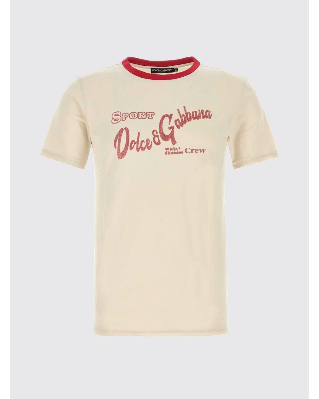 Dolce & Gabbana Natural Dolce &Amp Gabbana Cotton T-Shirt With Logo for men