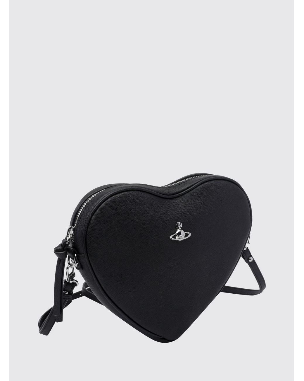 Vivienne Westwood Black Alexa Heart-Shaped Shoulder Bag With Orb Logo By