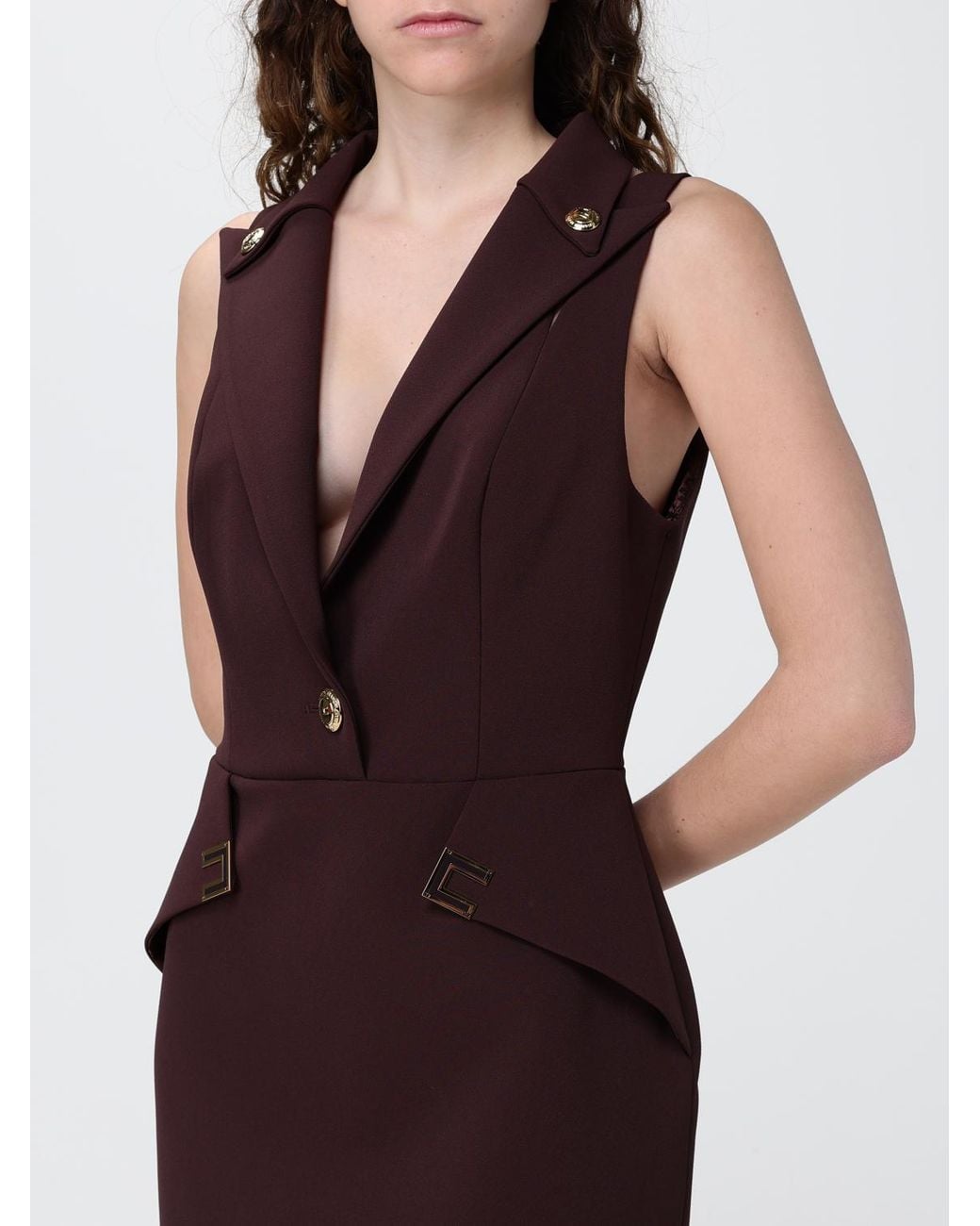 Elisabetta Franchi Red Double Crepe Dress