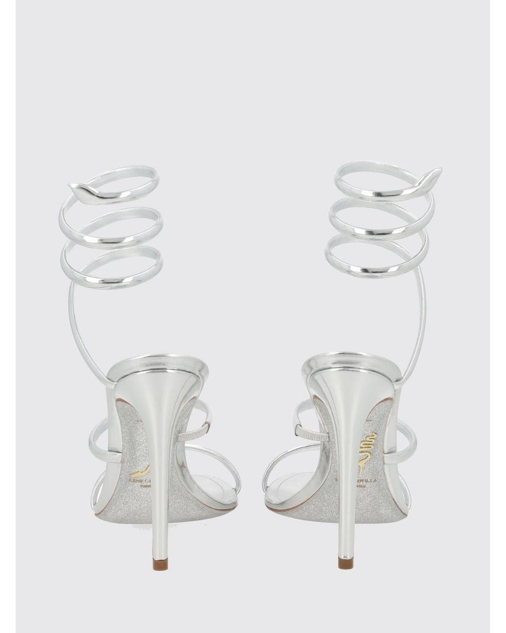 Rene Caovilla White Open Toe Heels