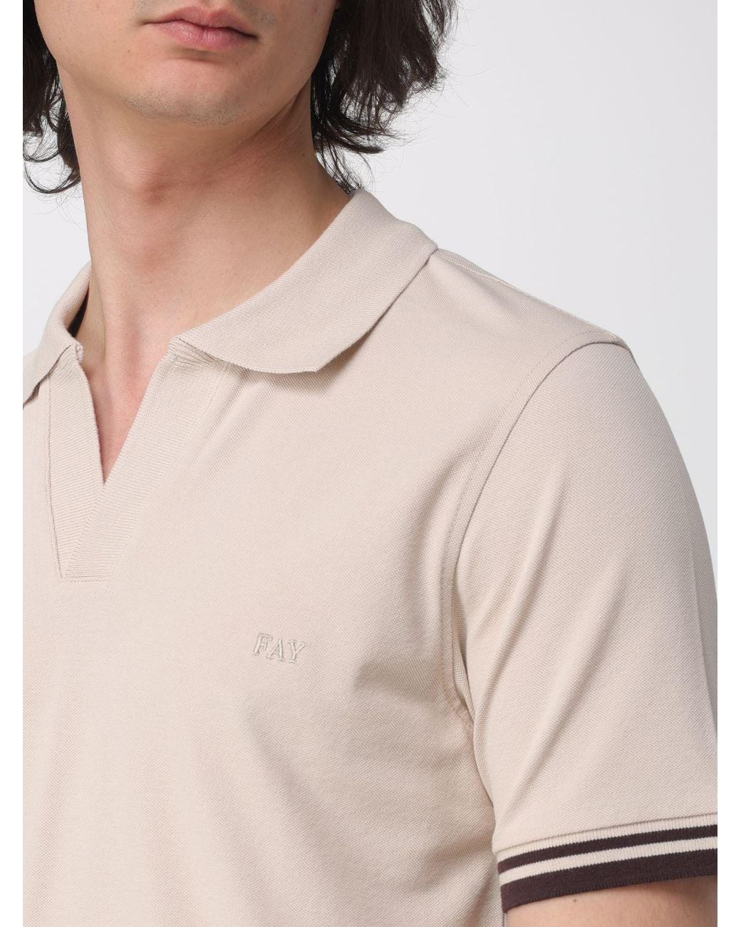 Fay Natural Basic Cotton Polo Shirt for men