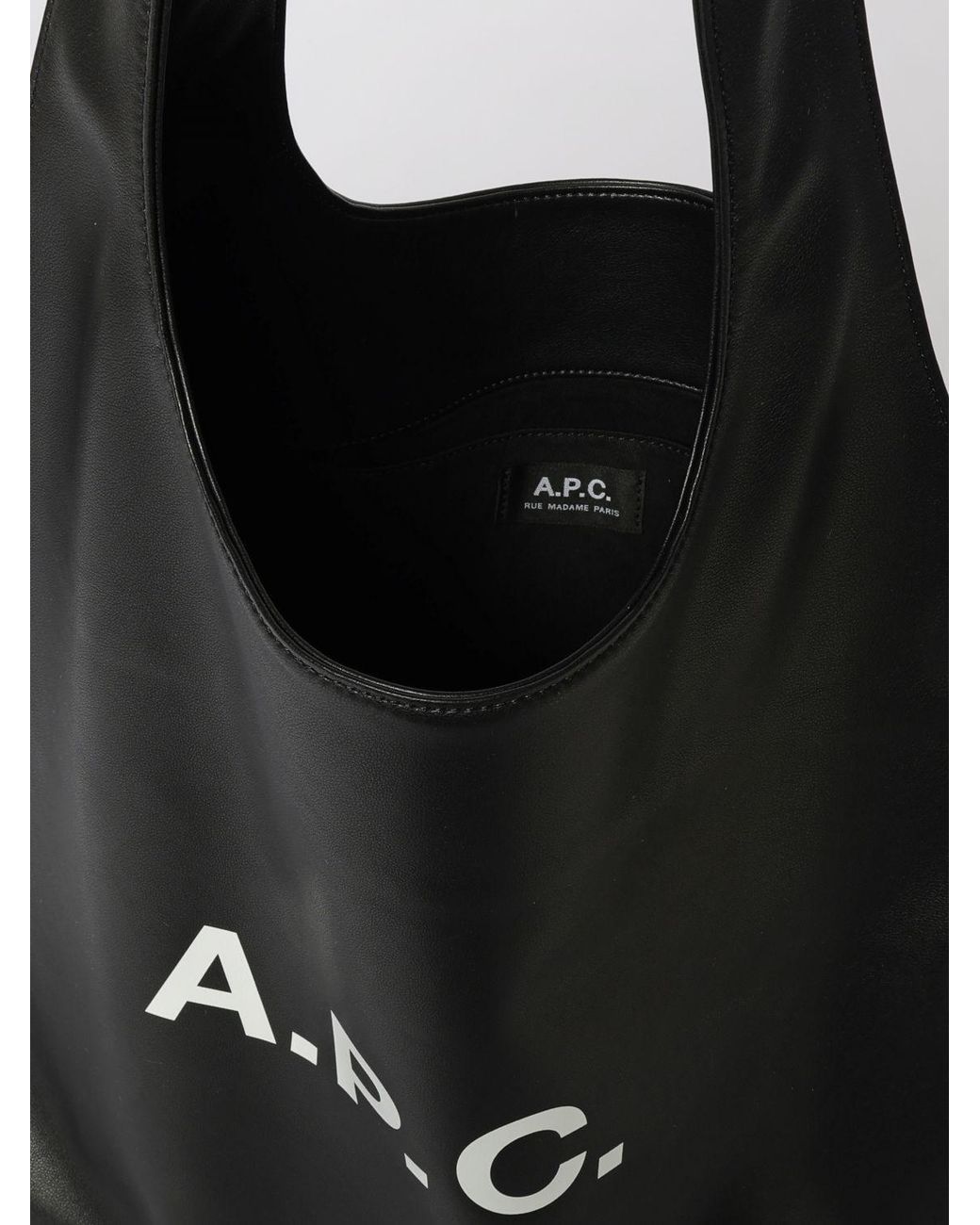 A.P.C. Black Ninon Faux Leather Tote Bag