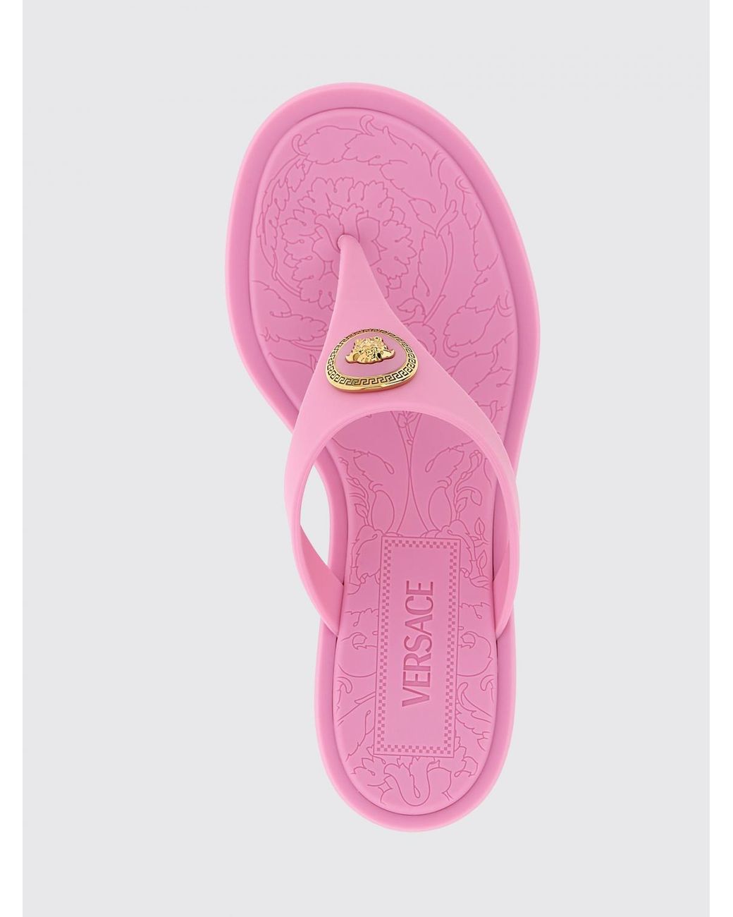 Versace Pink Flache Sandalen Damen