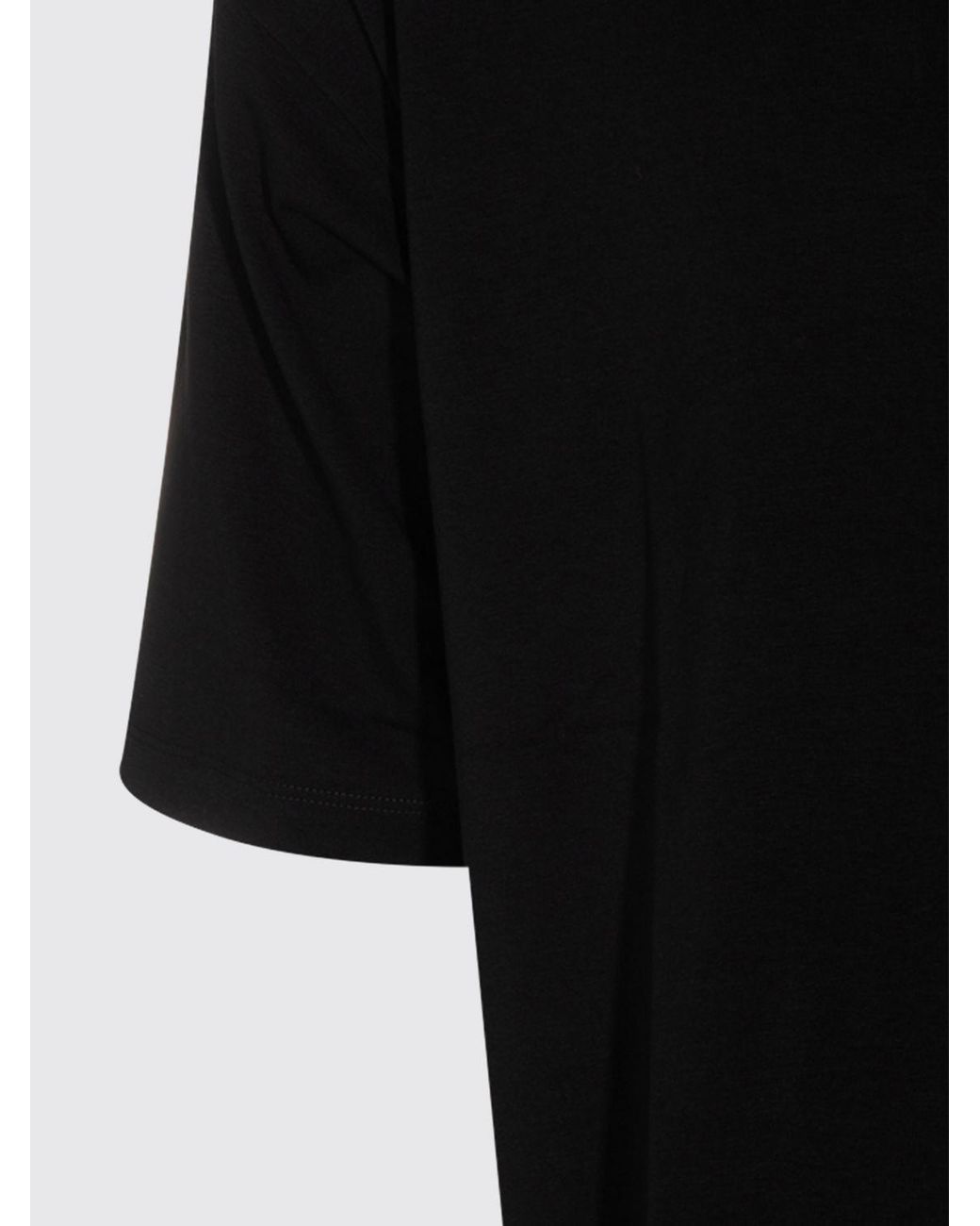 Thom Krom Black Relaxed-Fit Cotton T-Shirt With Dropped Shoulders for men