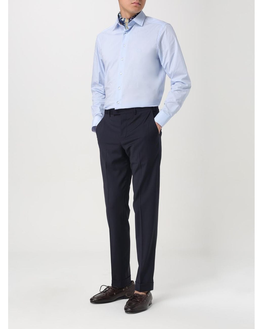 Camicia Classica di Etro in Blue da Uomo