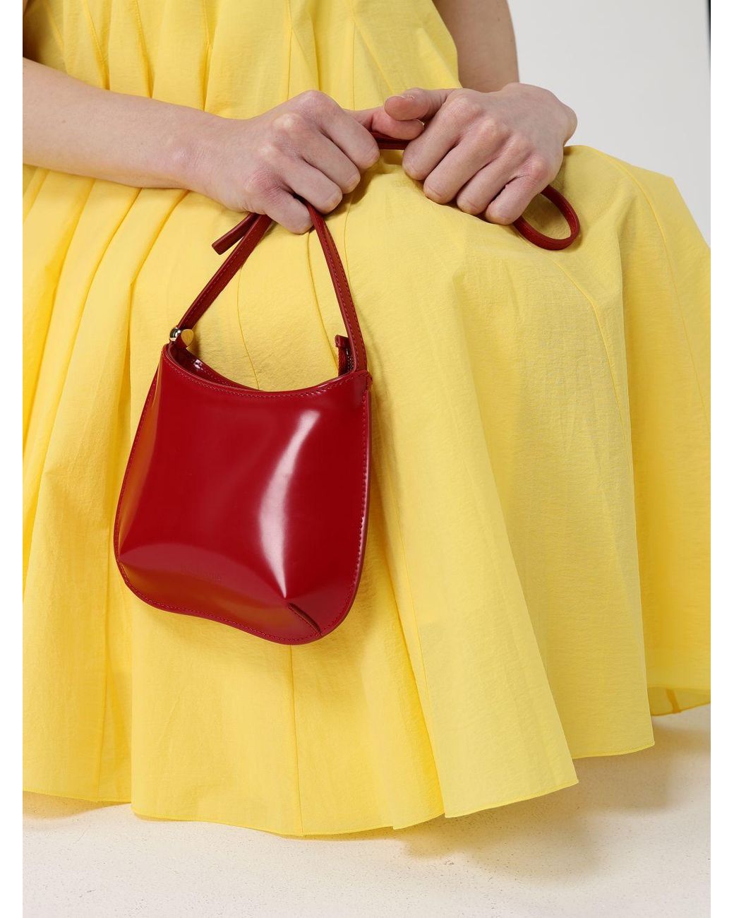 Jacquemus Red Le Petit Bisou Brushed Leather Bag