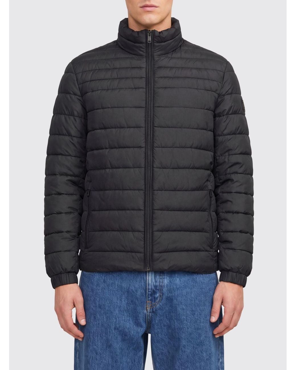Boss Black Quilted Recycled Technical Fabric Short Puffer Jacket With High Neck for men