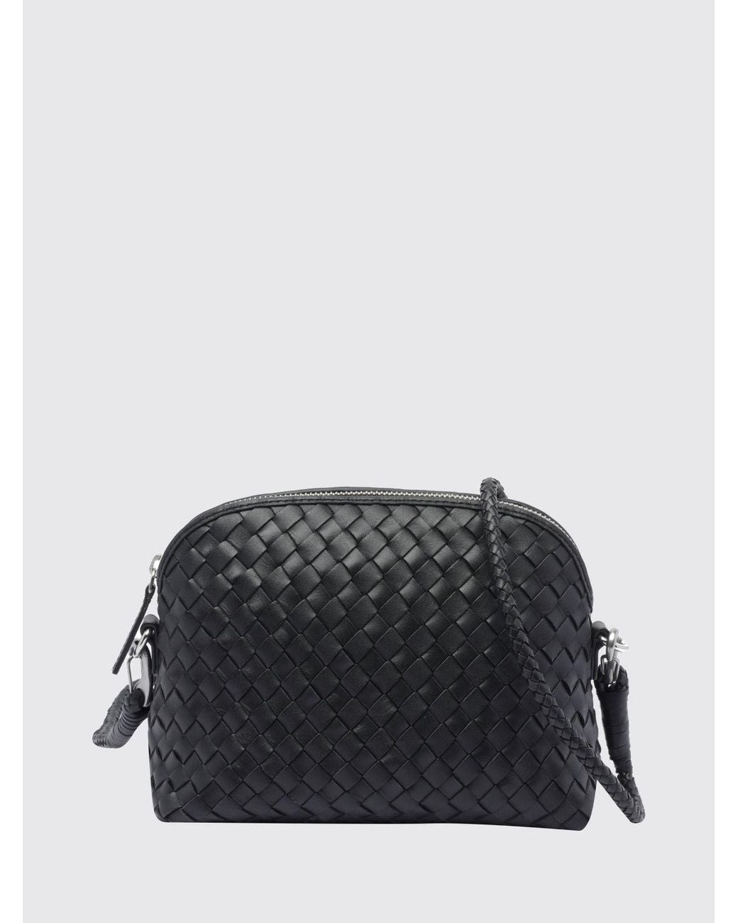 Dragon Diffusion Black Small Woven Leather Crossbody Bag With Zip