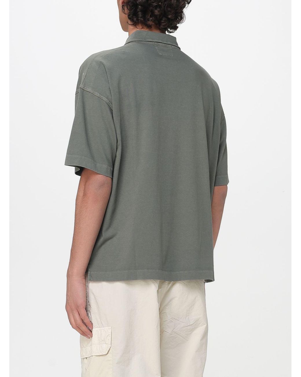 C P Company Gray Cotton Polo for men