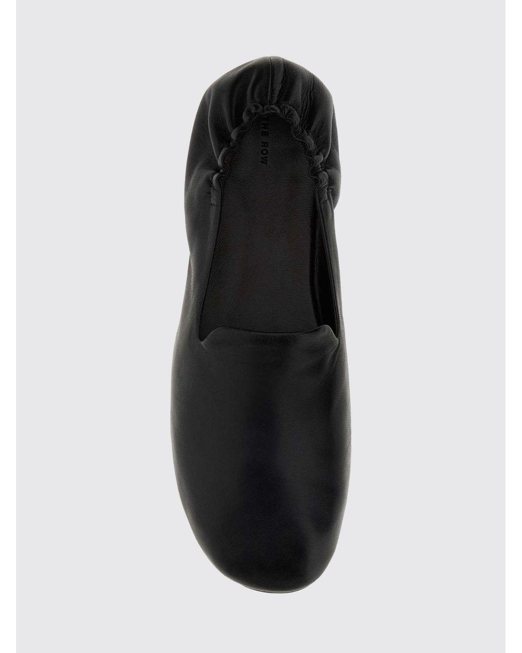 The Row White Casa Round-Toe Ballet Flats