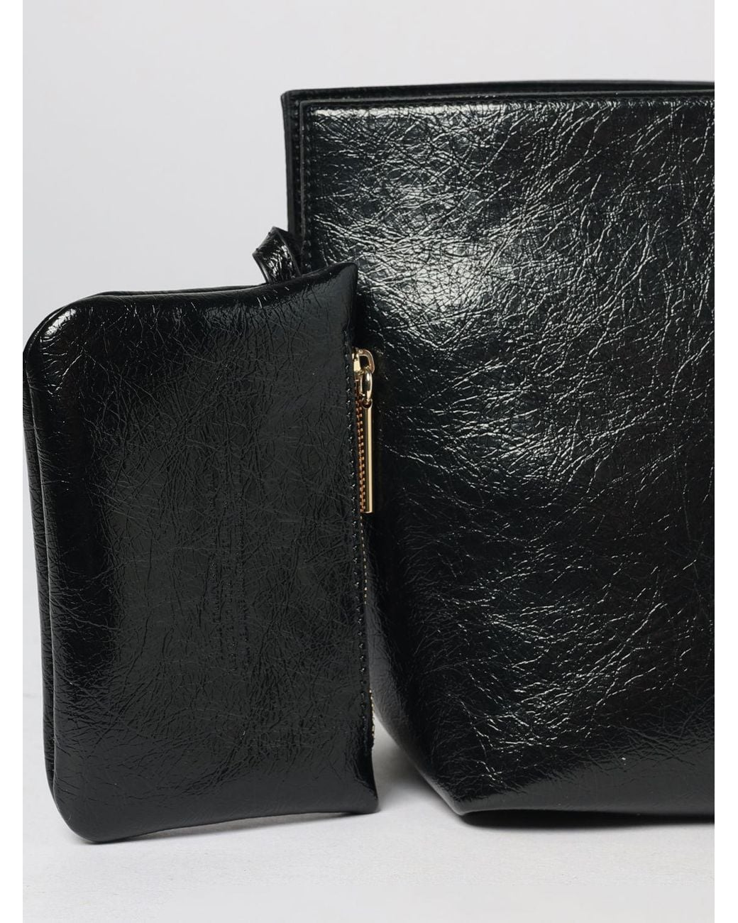 THEMOIRÈ Black Themoir&Egrave Zoe Vegan Leather Clutch With Removable Strap And Pouch