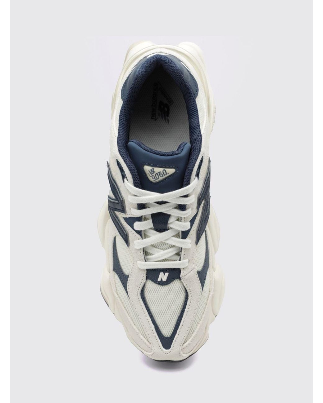 New Balance White 9060 Suede And Mesh Trainers With Cushioned Sole for men