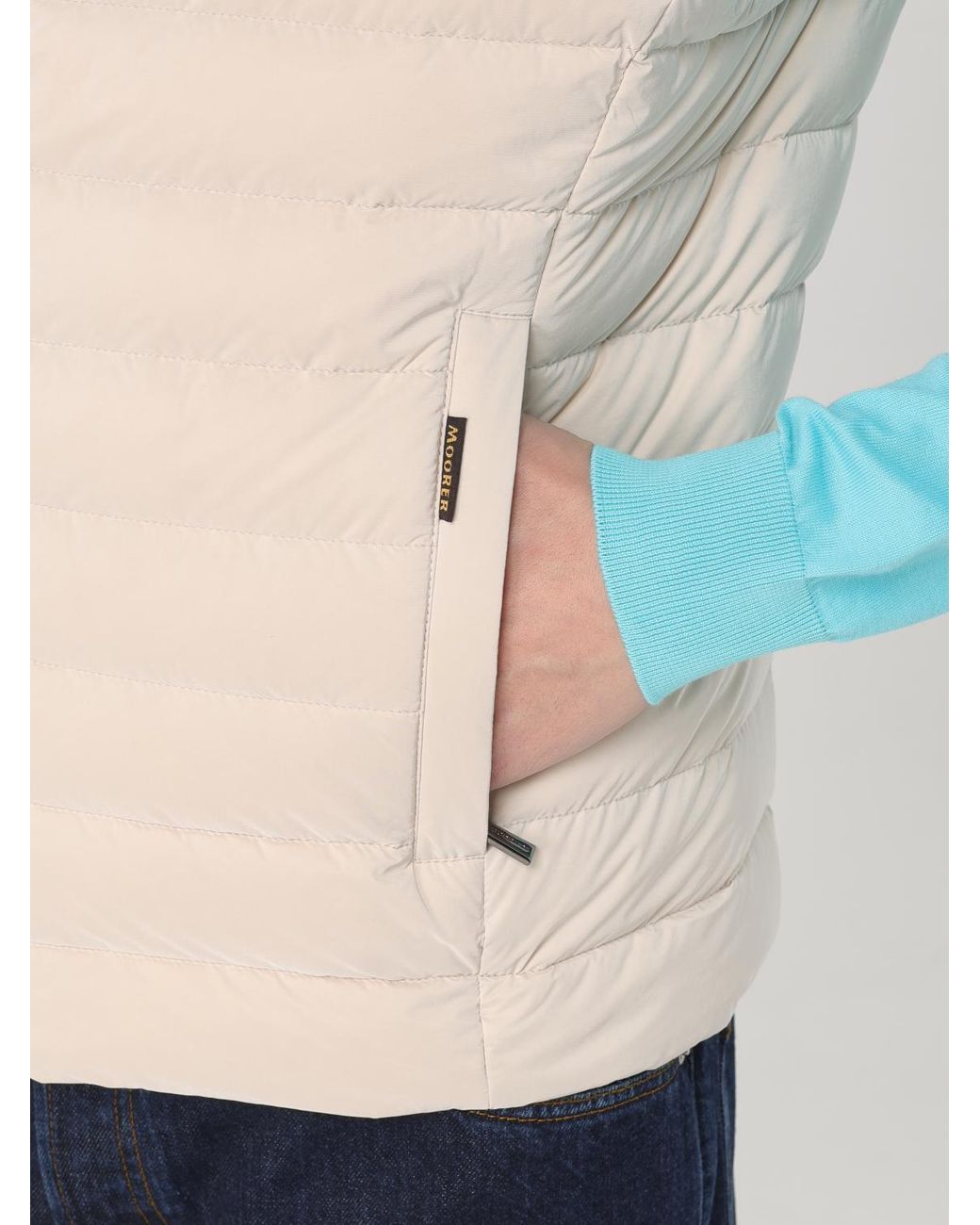 Moorer Blue Calaf-Os Goose Down Padded Vest for men