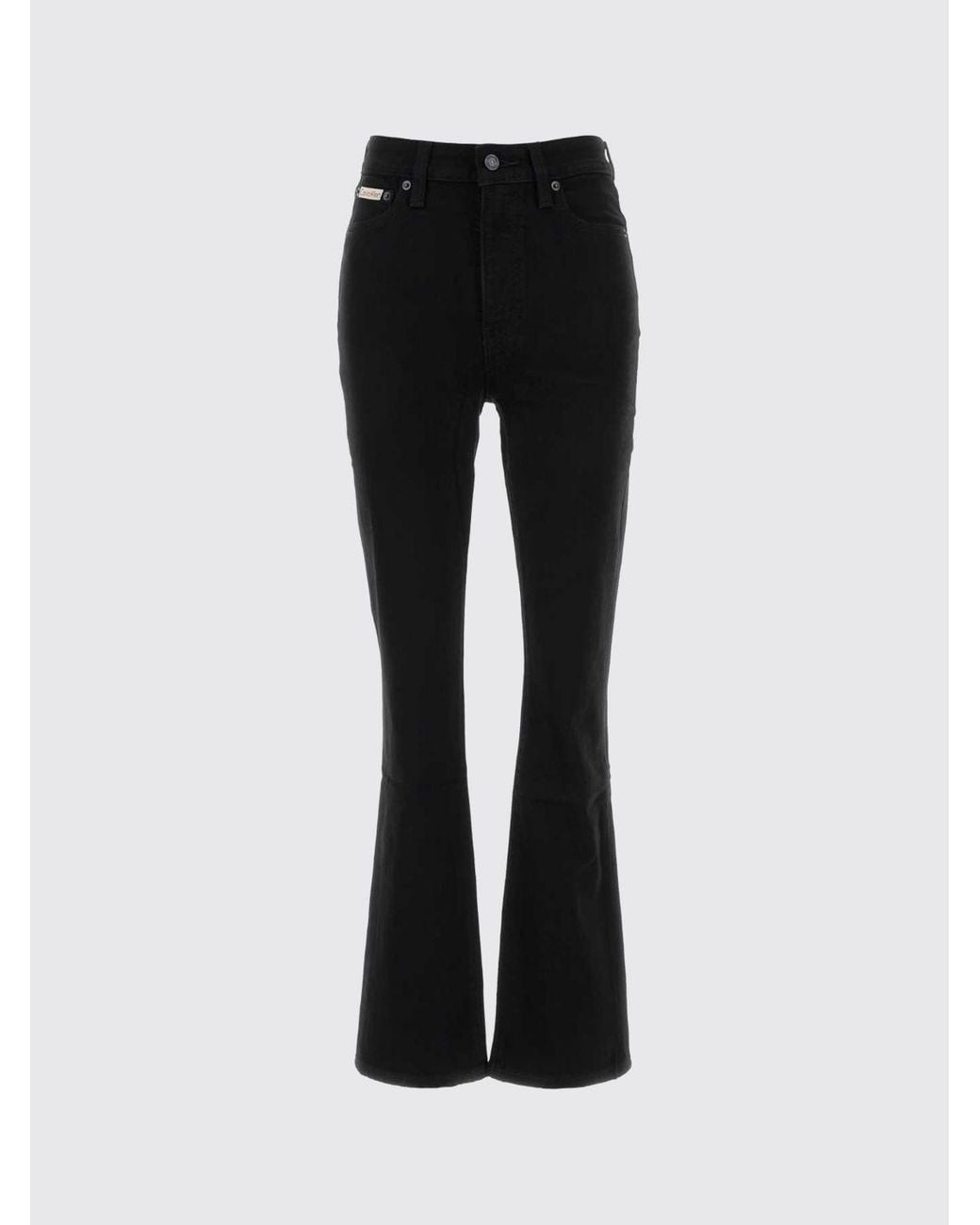 Calvin Klein Blue Mid-Rise Flared Stretch Jeans