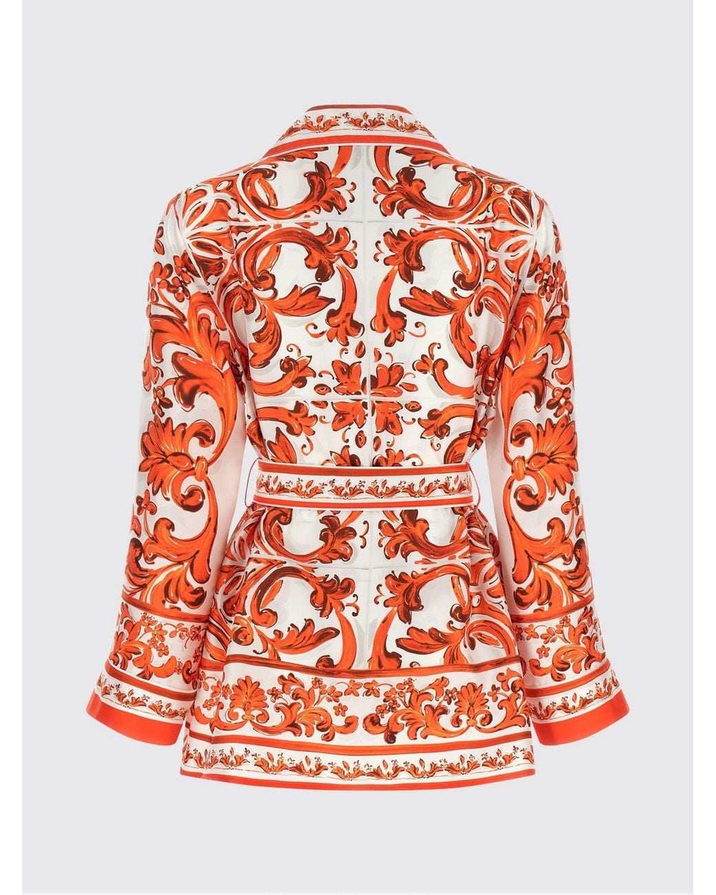 Dolce &Amp Gabbana Chemise Style Pyjama En Soie À Imprimé Majolique Dolce & Gabbana en coloris Red
