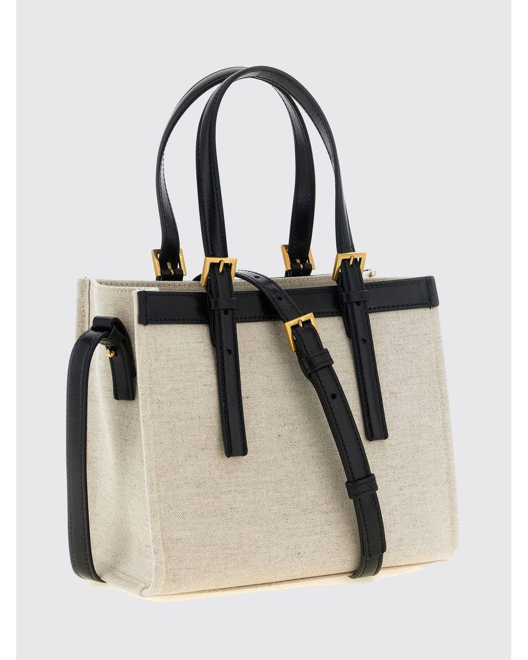 Versace Natural Rivière Mini Linen And Cotton Tote Bag With Medusa Logo
