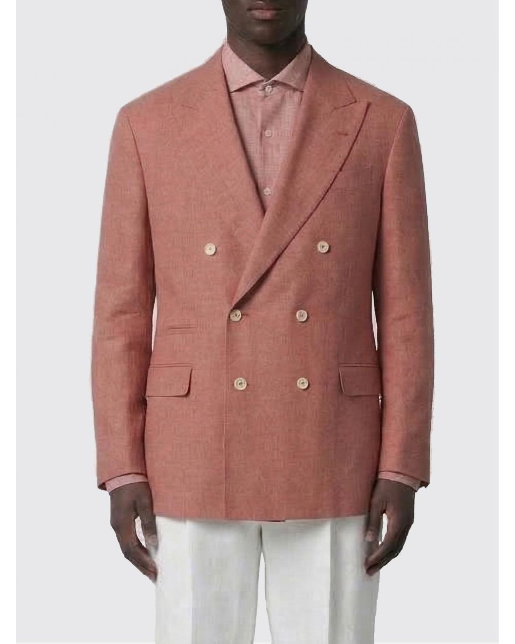 Brunello Cucinelli Pink Double-Breasted Blazer for men