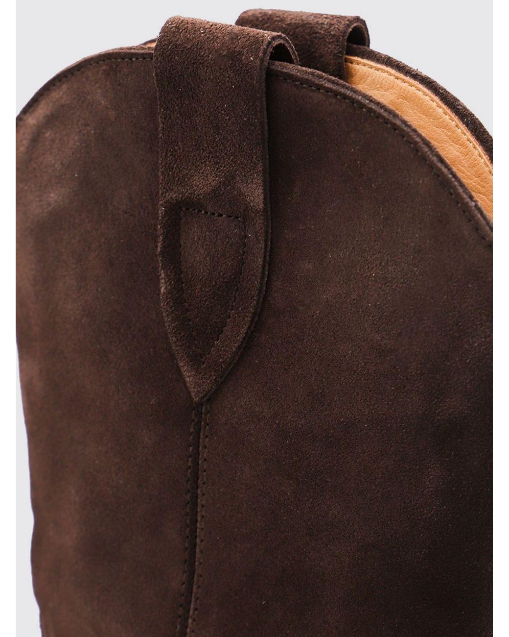 Isabel Marant Brown Duerto Calf-Height Suede Western Boots With Low Heel