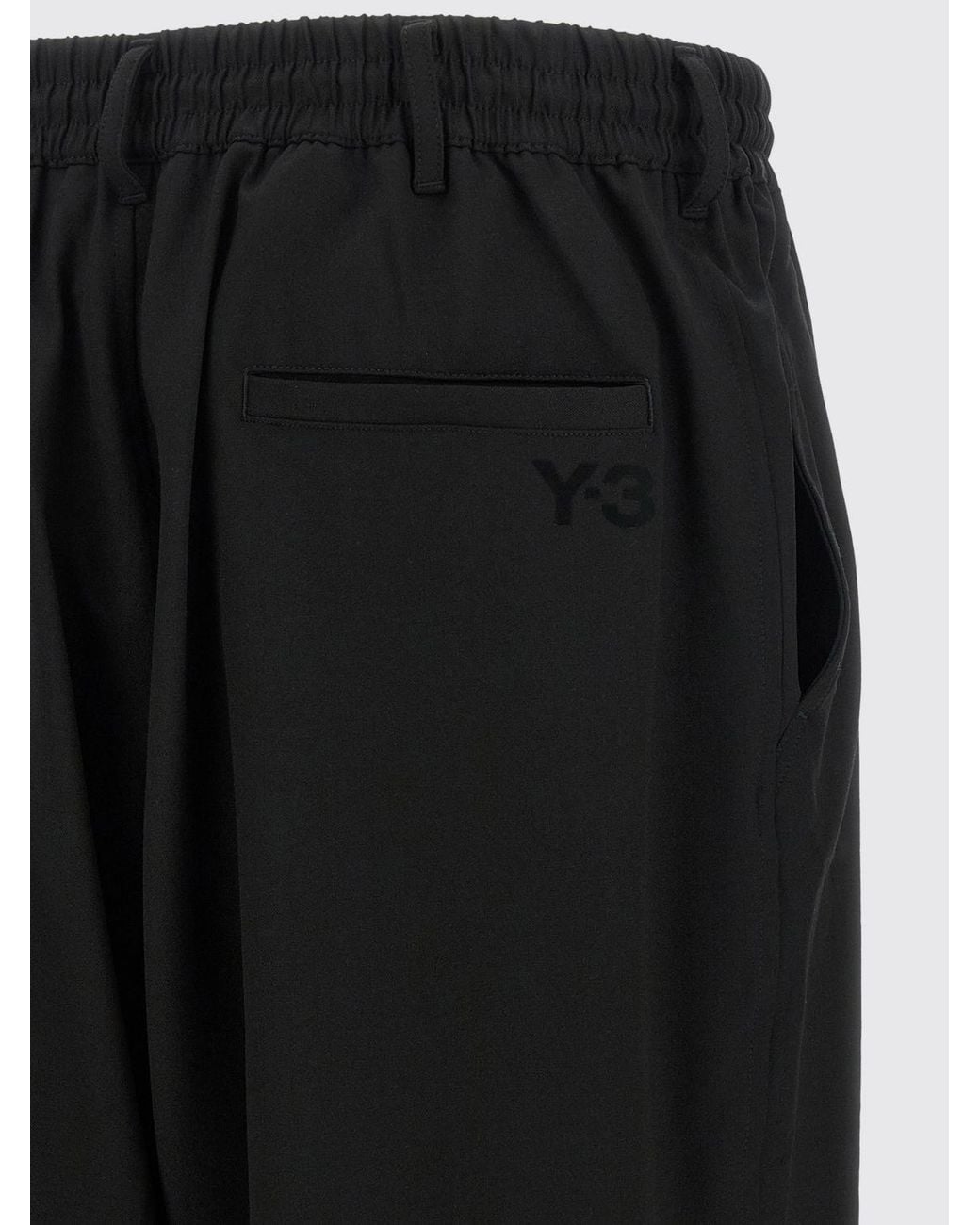 Y-3 Black Wool-Blend Jogging Trousers With Drawstring And Belt Loops for men
