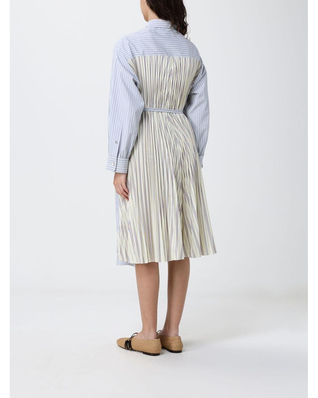 Paul Smith Blue Striped Cotton Blend Shirtdress