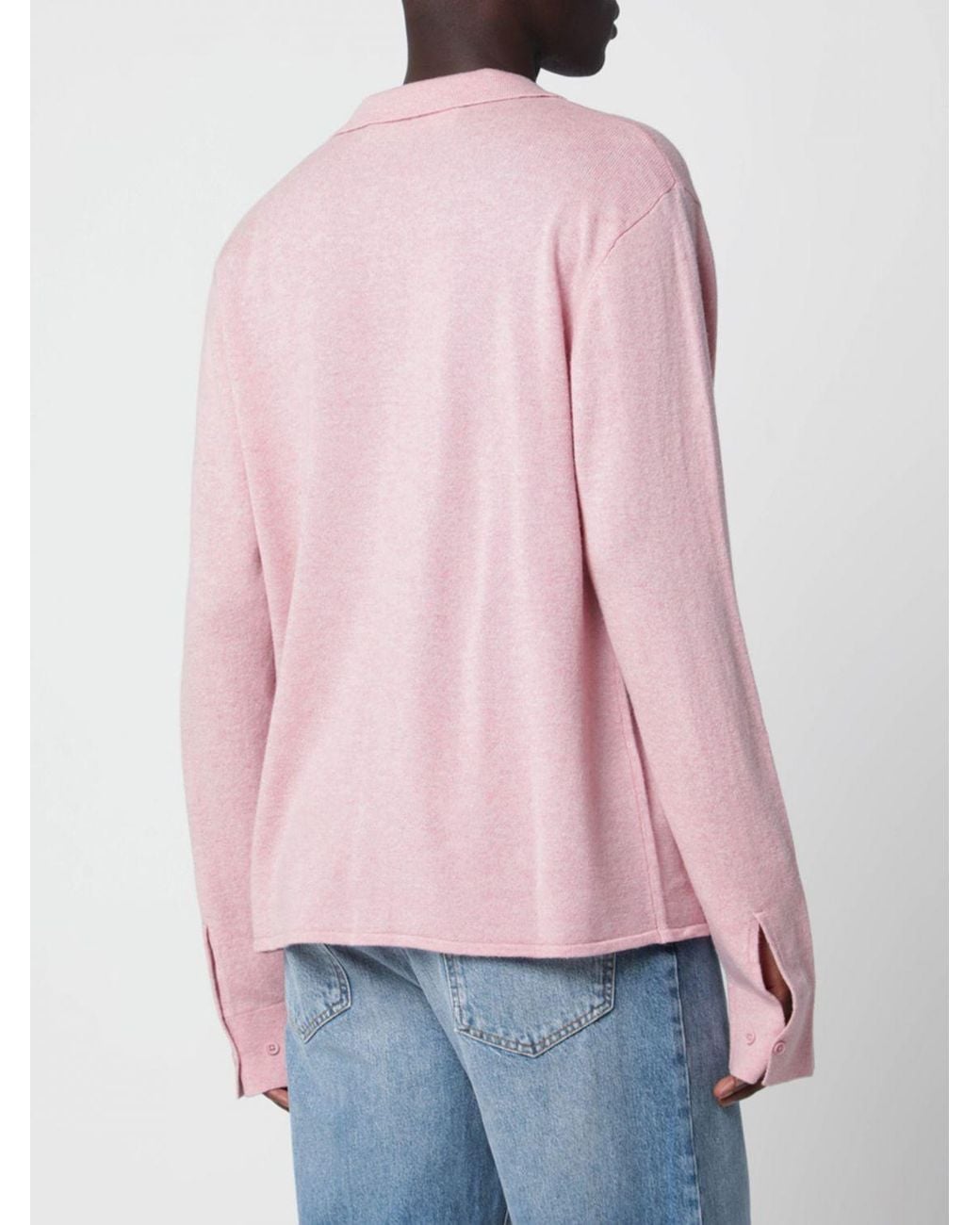 Séfr Pink Relaxed Fit Wool Blend Knit Polo Shirt for men