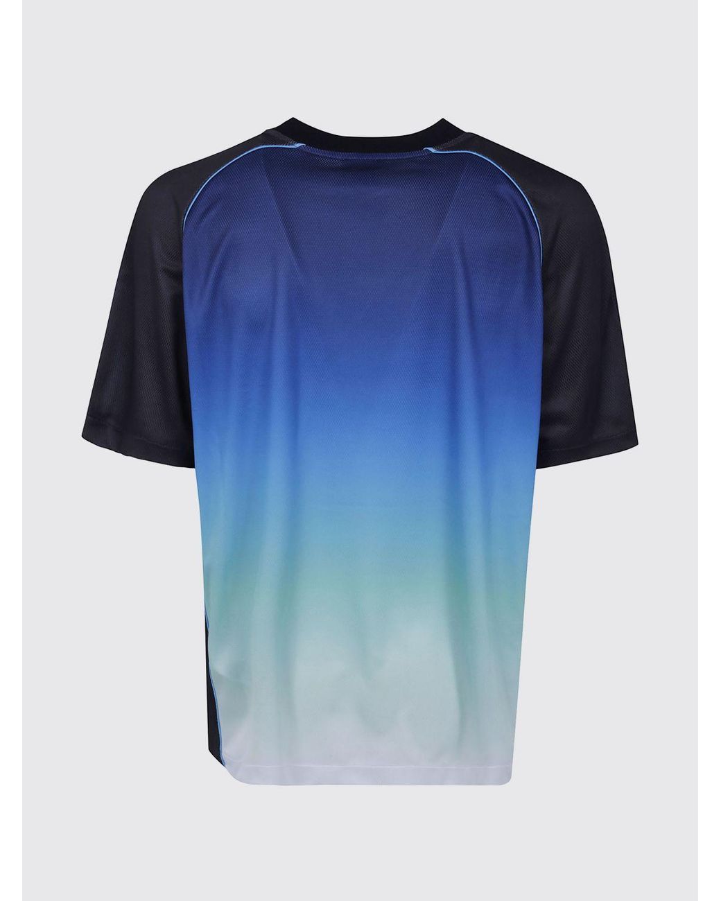 Casablanca Blue Polyester Crewneck T-Shirt With Abstract Graphic Print And Logo for men