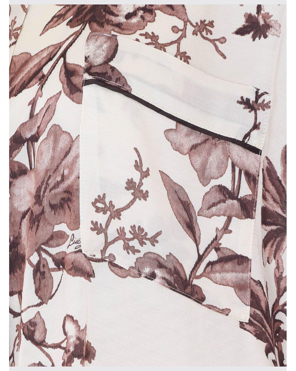 Liu Jo Natural Viscose Shirt With Floral Print