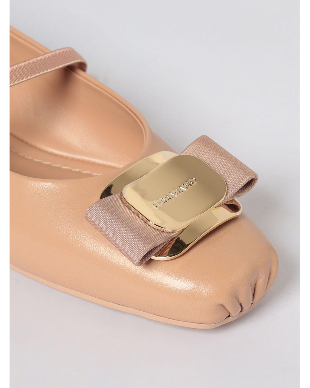 Ferragamo Pink Vara Flat Ballerinas