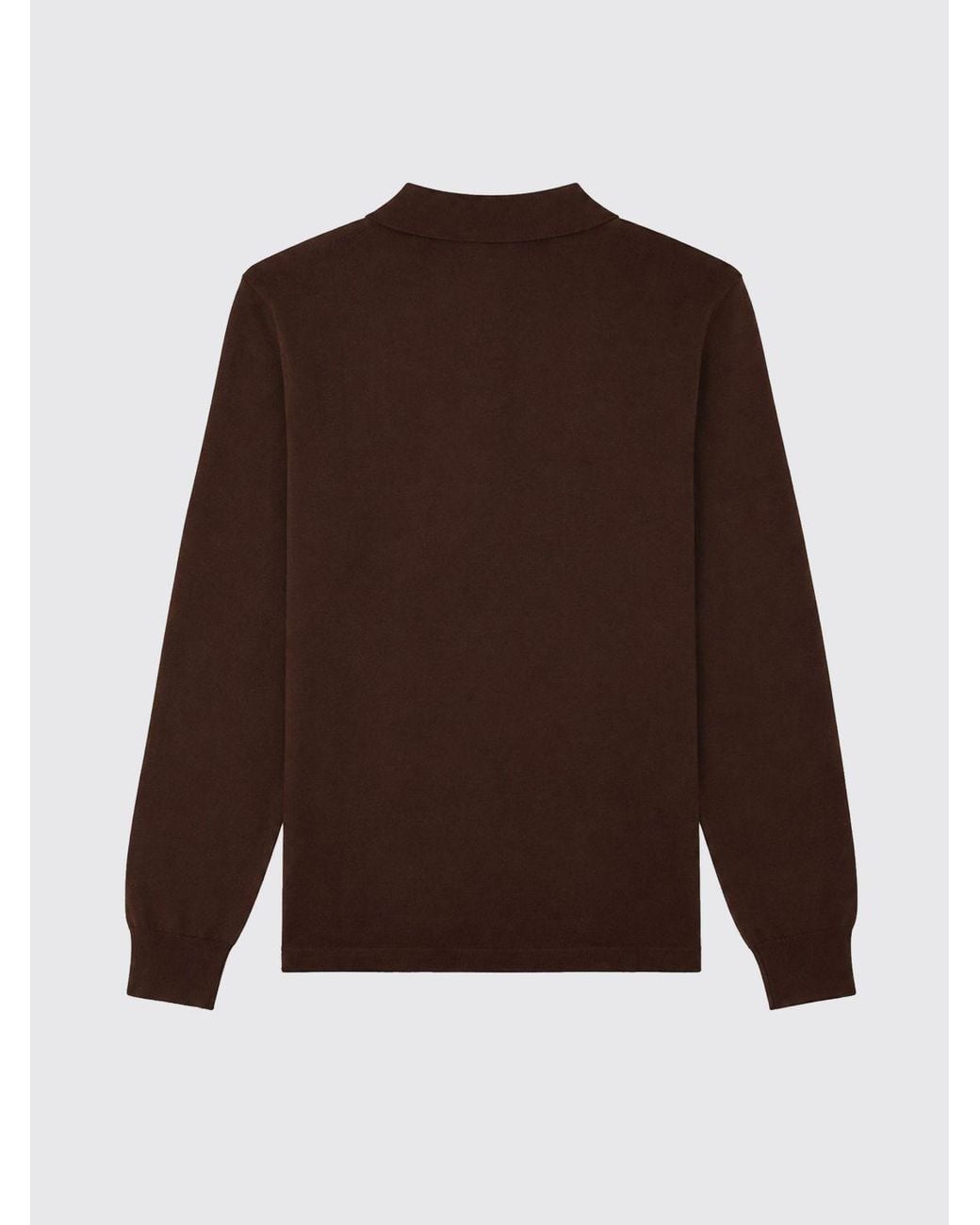 Aspesi Red Long-Sleeve Wool Polo Jumper With Ribbed Collar for men