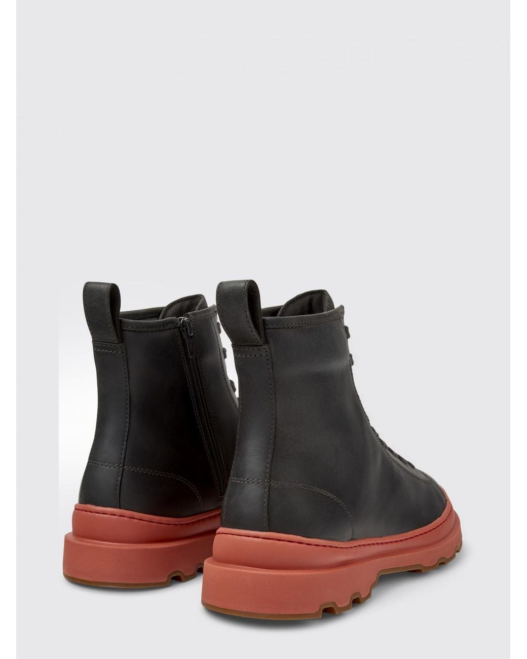 Camper Gray Brutus+ Leather Ankle Boots for men