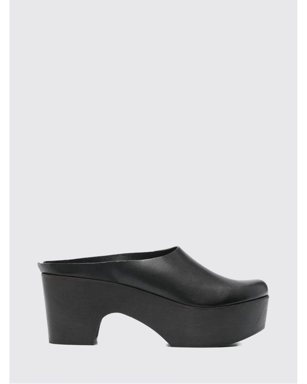 Daniela Gregis Gray Leather Mules