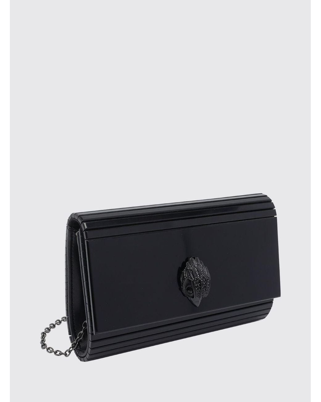 Kurt Geiger Black Party Eagle Rigid Acrylic Clutch With Removable Strap