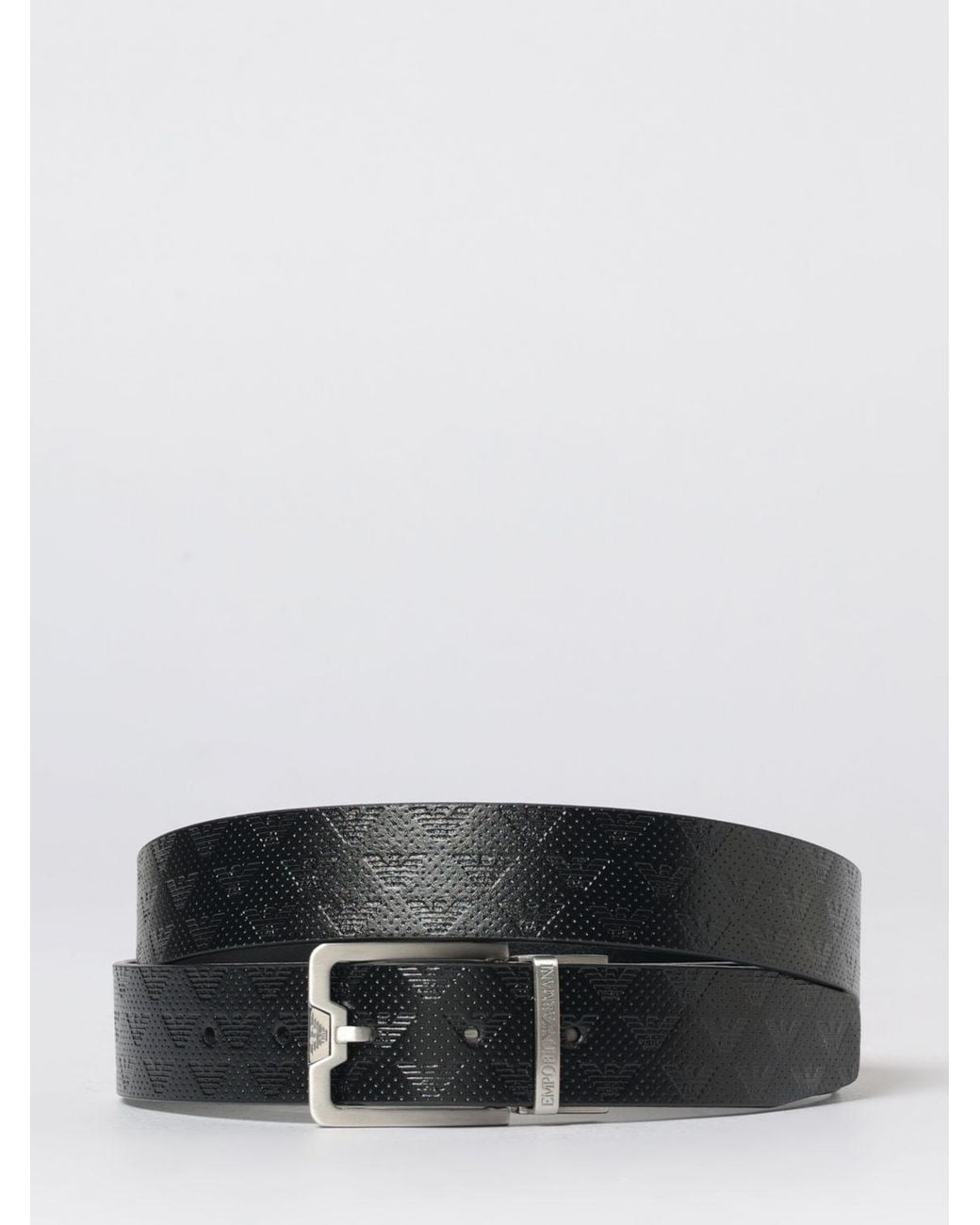 Emporio Armani White Leather Belt With Logo for men