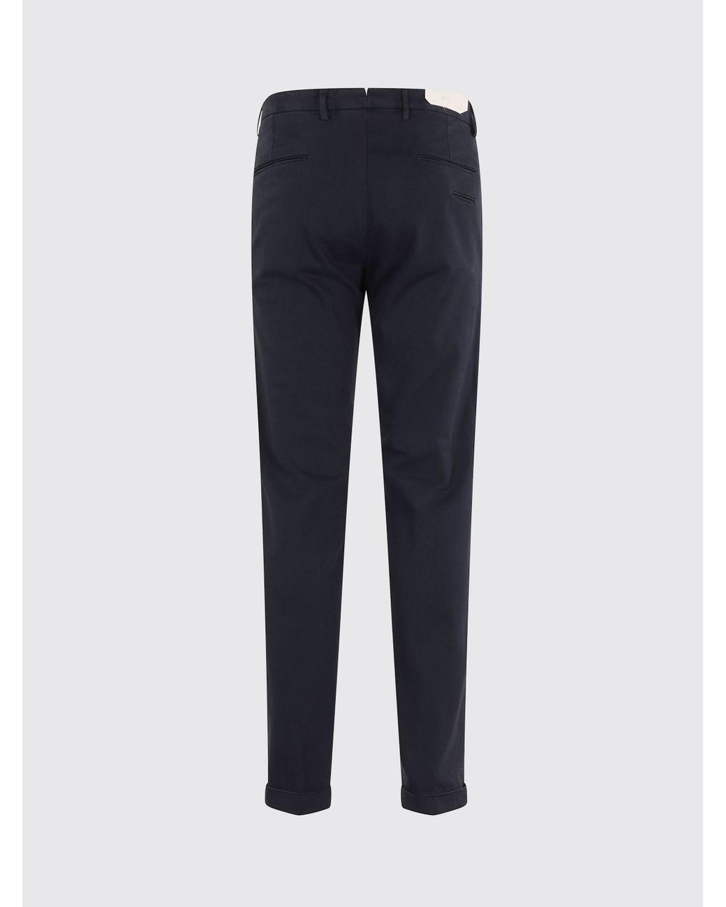 Briglia 1949 Blue Slim Fit Pleated Cotton Tailored Trousers for men