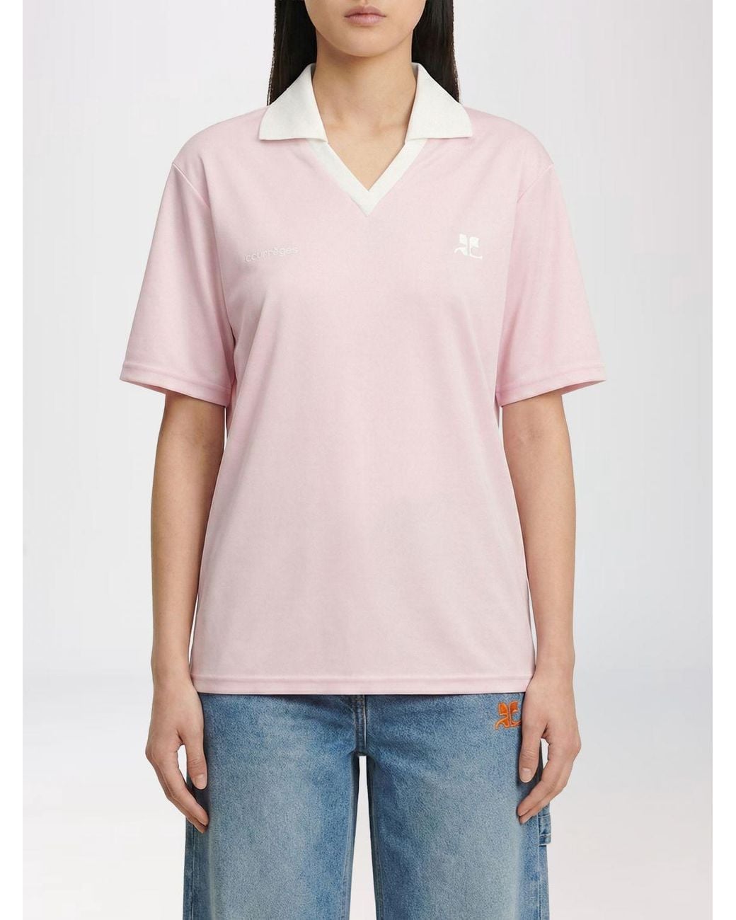Courreges Red CourrÈ Ges Polyester Polo With Logo