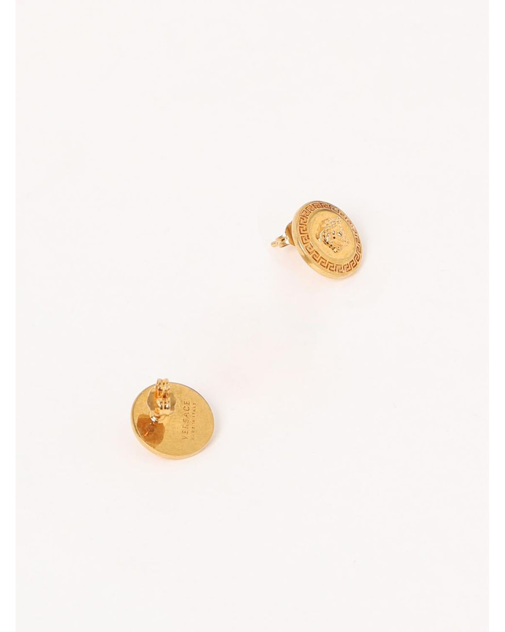 Versace White Medusa Brass Earrings