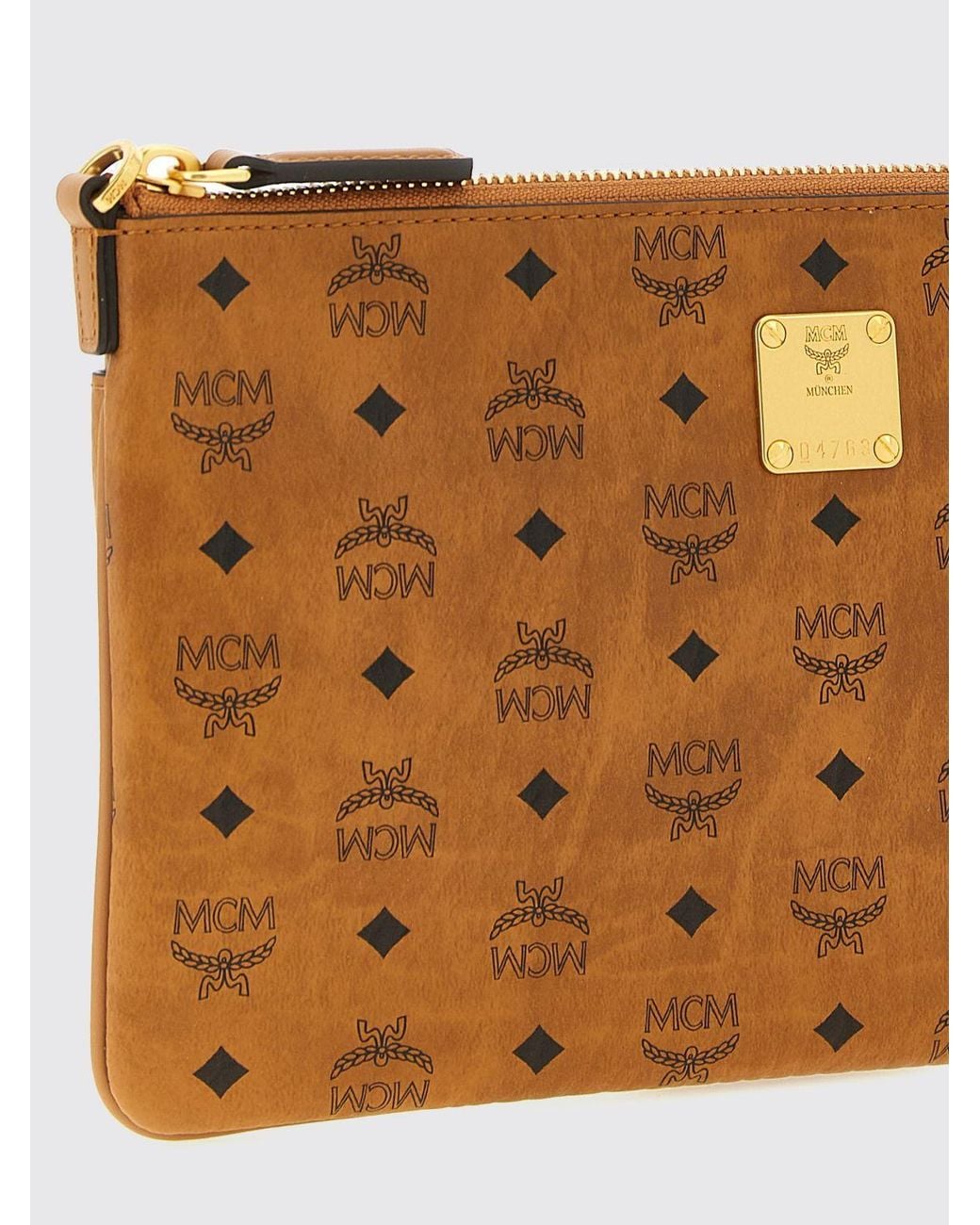 MCM Brown Aren Envelope Clutch