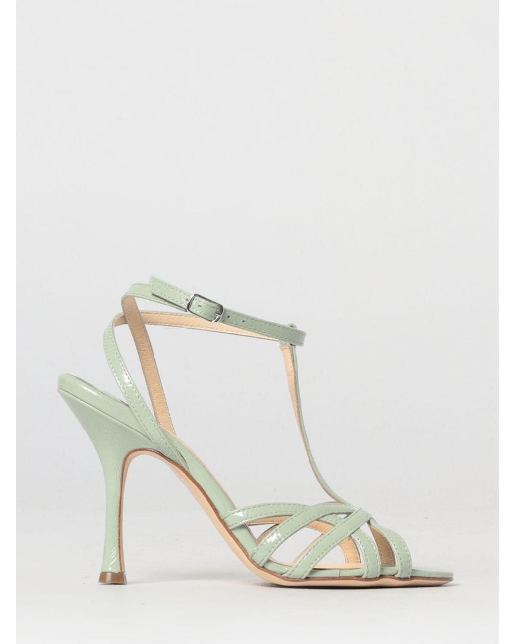 Anna F. White Patent Leather Sandal