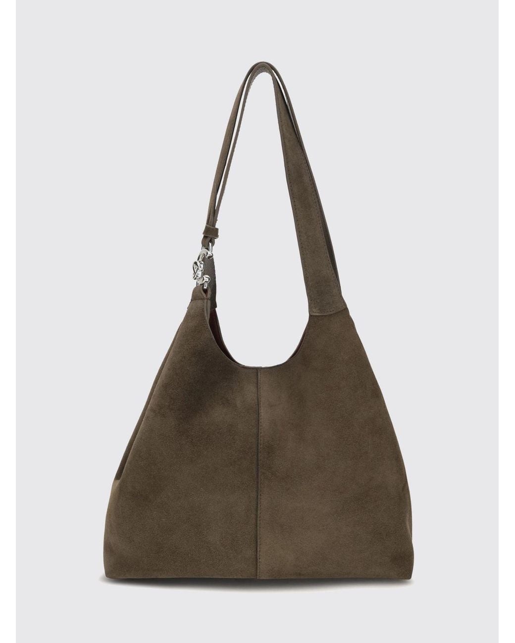Coccinelle Brown C-Easy Suede Shoulder Bag With Removable Inner Pouch